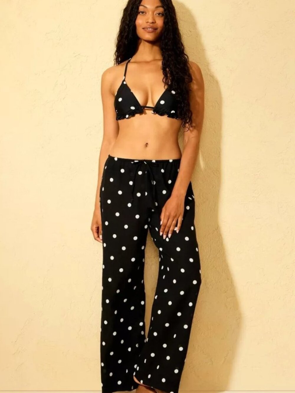 NEW Shade & Shore Polka Dot Swim Cover Up Pants - Black/White - Picture 10 of 10